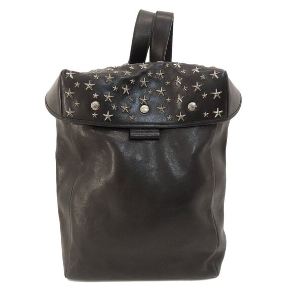 JIMMY CHOO Black Leather Backpack - Picture 1 of 11